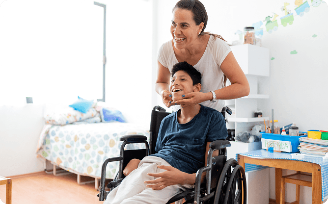 Boy on a wheelchair